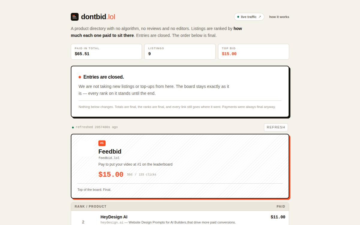 Dontbid Lol as it appeared on 17 Oct 2026