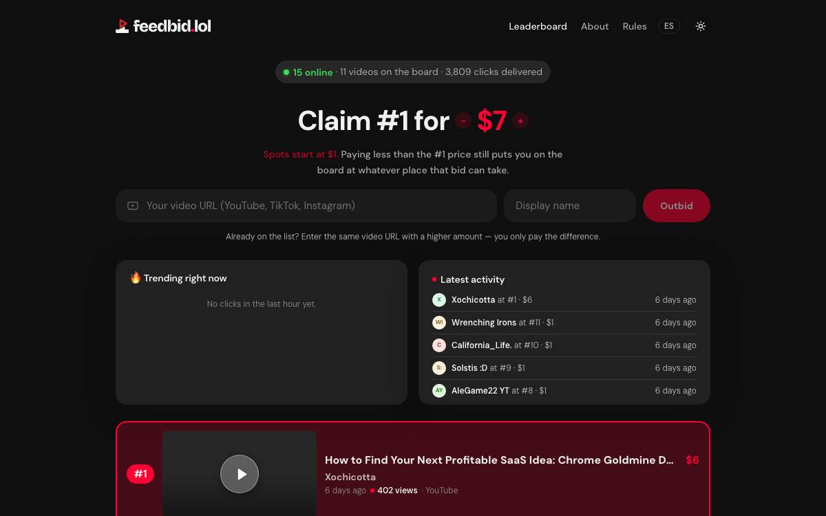 feedbid.lol as it appeared on 28 Aug 2026