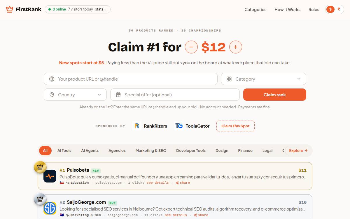 Firstrank Lol as it appeared on 25 Oct 2026