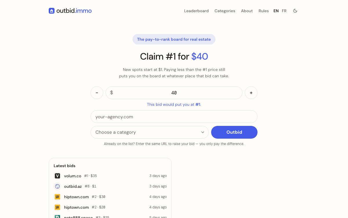 outbid.immo as it appeared on 28 Aug 2026