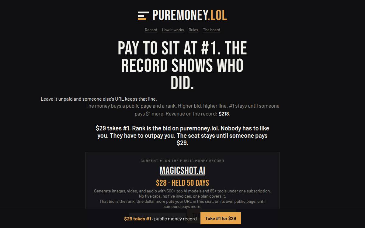 PureMoney as it appeared on 25 Oct 2026
