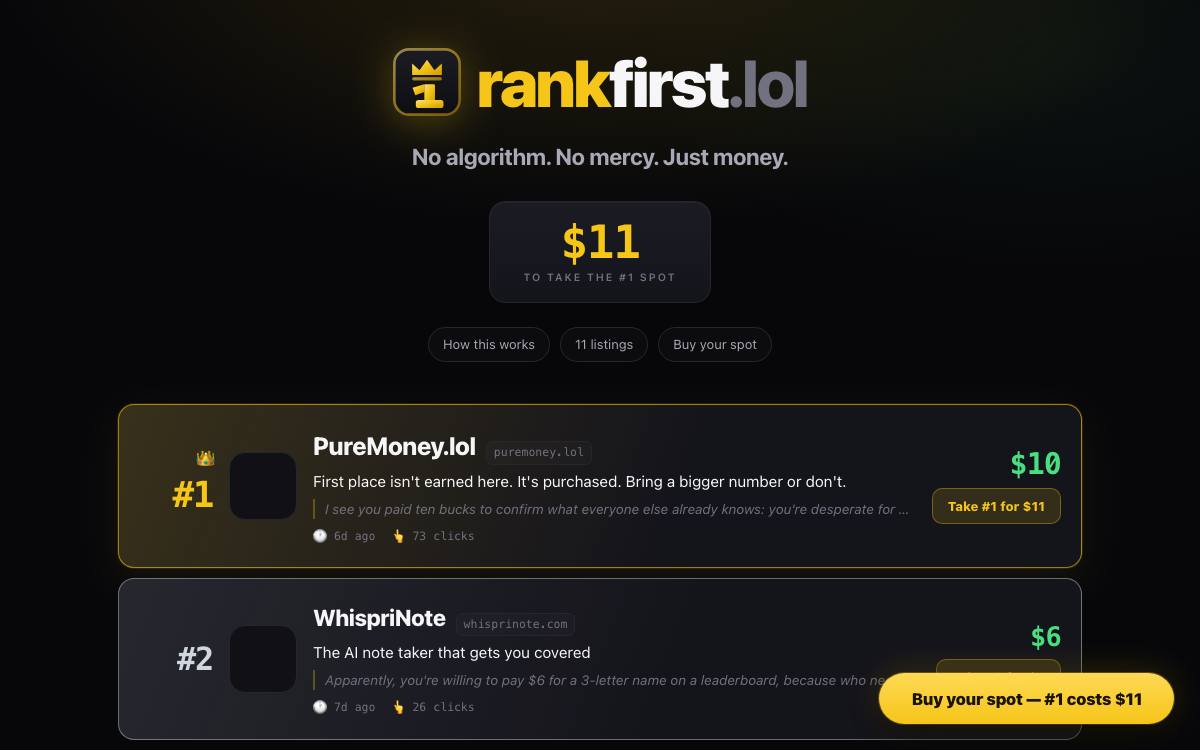 rankfirst.lol as it appeared on 28 Aug 2026