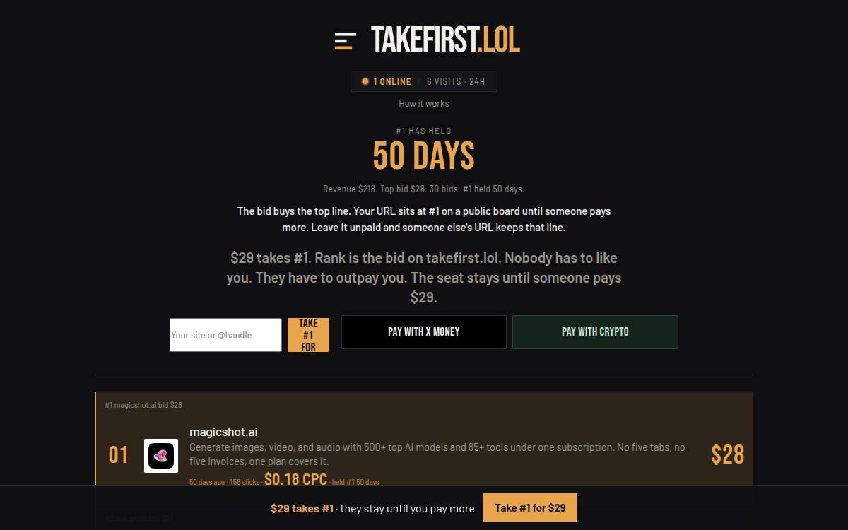 Takefirst Lol as it appeared on 25 Oct 2026